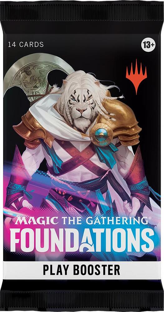 Magic the Gathering Foundations Booster Pack featuring rare cards, strategy play, collector's choice