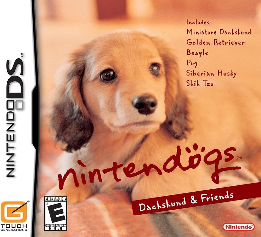 Nintendogs Dachshund & Friends DS game, interactive pet simulation for Nintendo DS, family-friendly entertainment