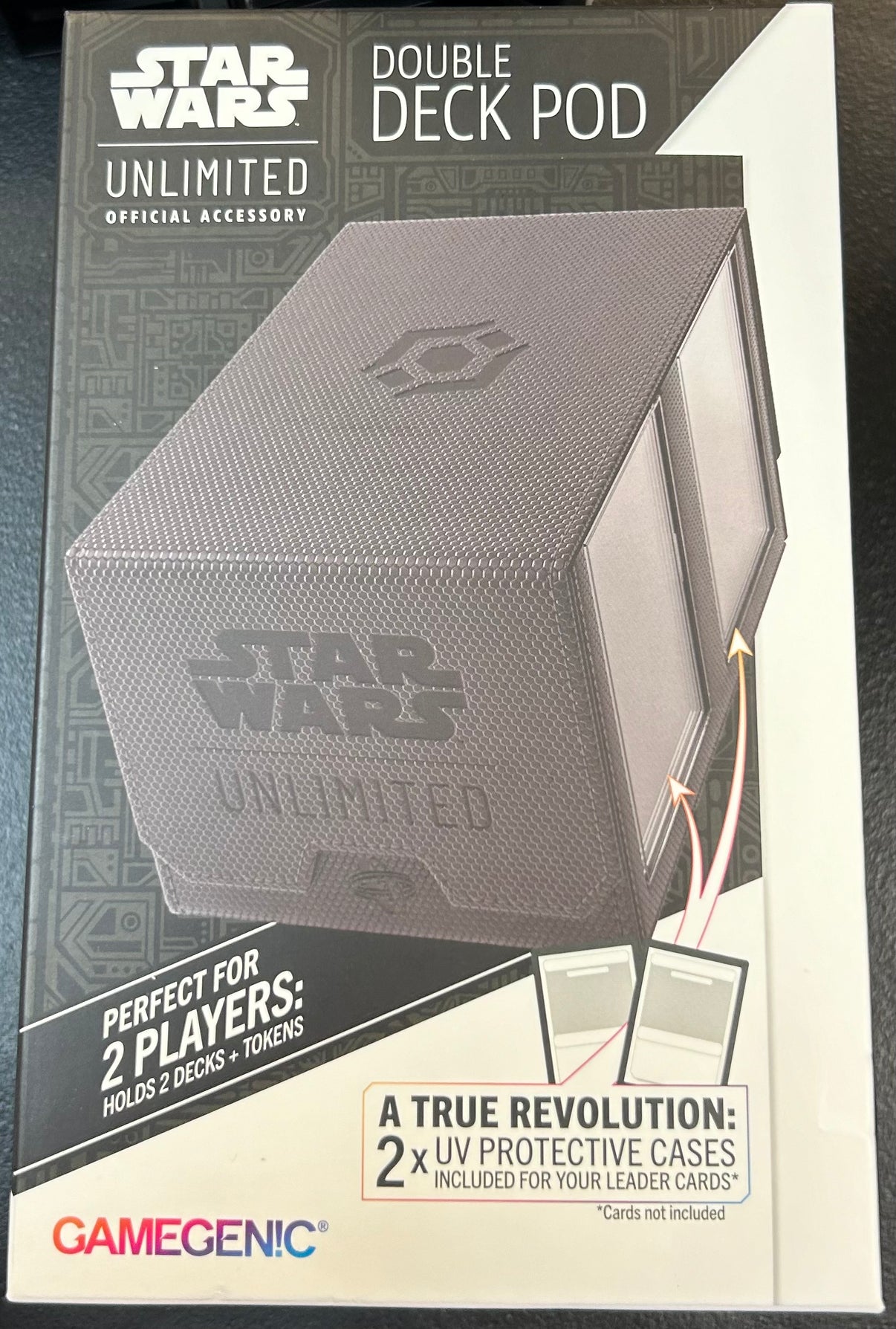 Buy new Star Wars Unlimited Official Double Deck Pod, collector's edition, black and silver, durable plastic, perfect for ...