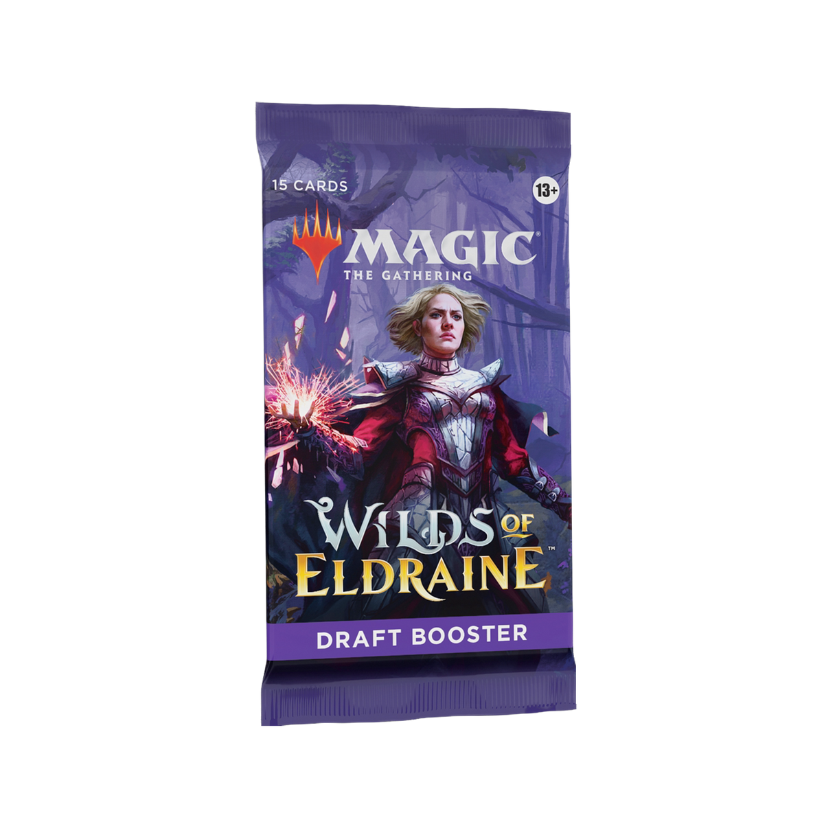 Buy new Wilds of Eldraine Booster Pack for Draft, featuring rare fantasy cards, vibrant artwork, sealed pack.