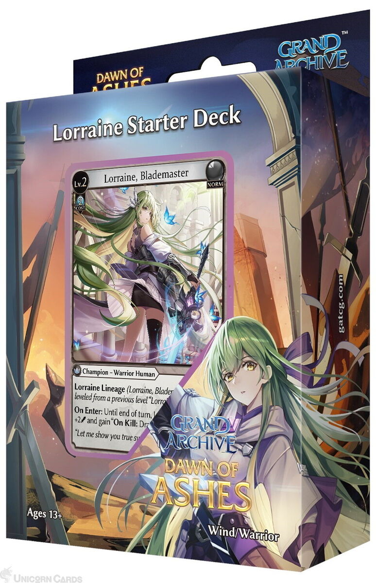Dawn of Ashes Starter Grand Archive TCG deck, collectible fantasy card game, new player set