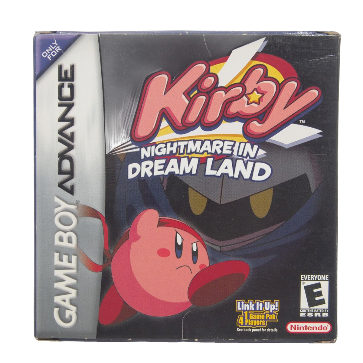Kirby Nightmare in Dreamland GBA game cartridge, classic pink hero adventure for Game Boy Advance