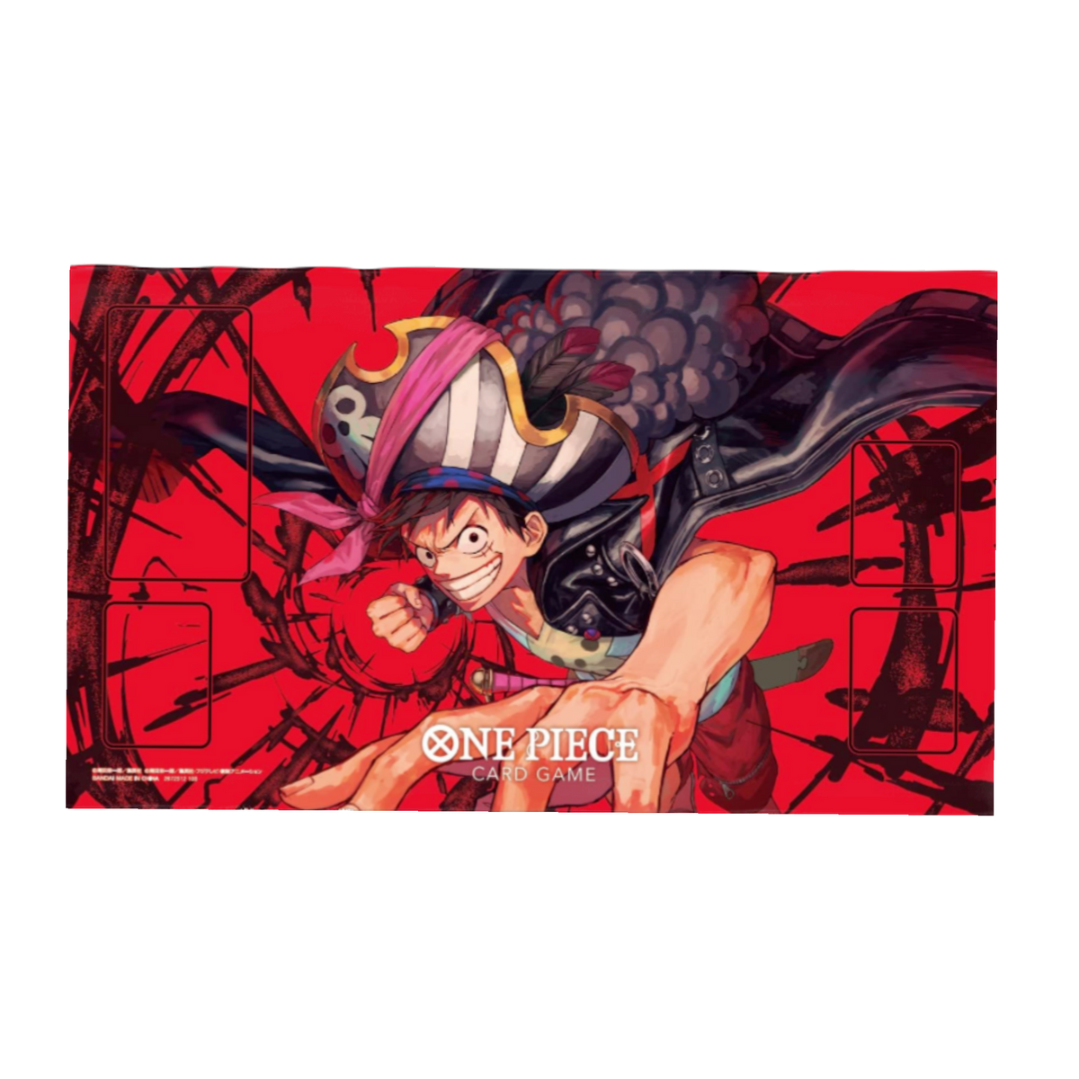 One Piece anime-themed gaming playmat, official merchandise, durable rubber, vibrant colors, standard size