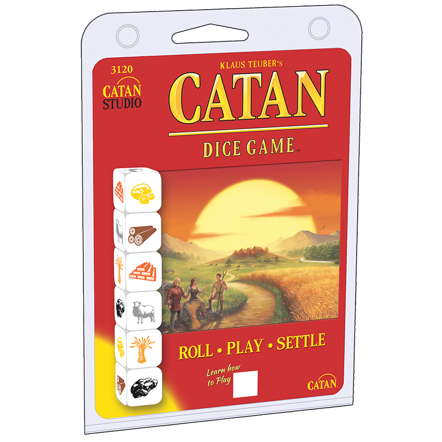 Buy Catan Dice Game, portable strategy board game for family nights, includes colorful dice and score sheets
