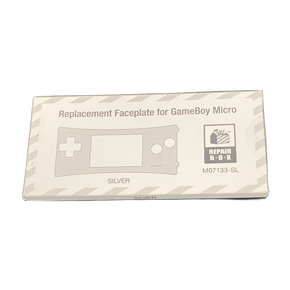 GBA Micro Replacement Faceplate in sleek black, durable acrylic, easy-install for gaming enthusiasts