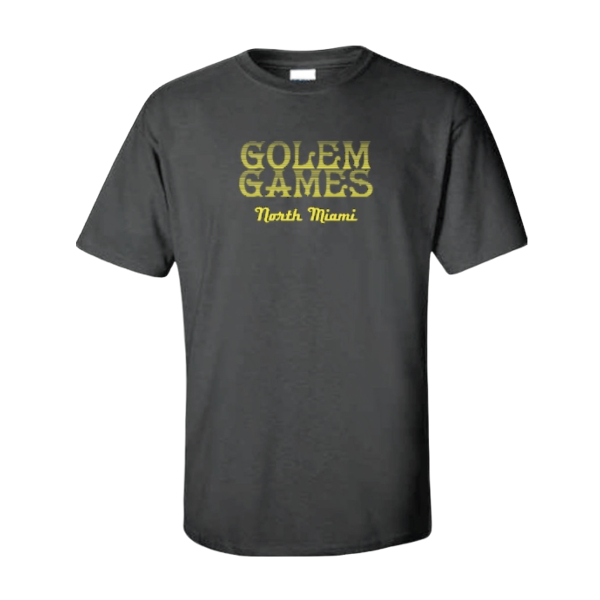 Buy Golem Family Crest Shirt in black cotton, medieval-inspired design, size options available, perfect for heritage enthu...