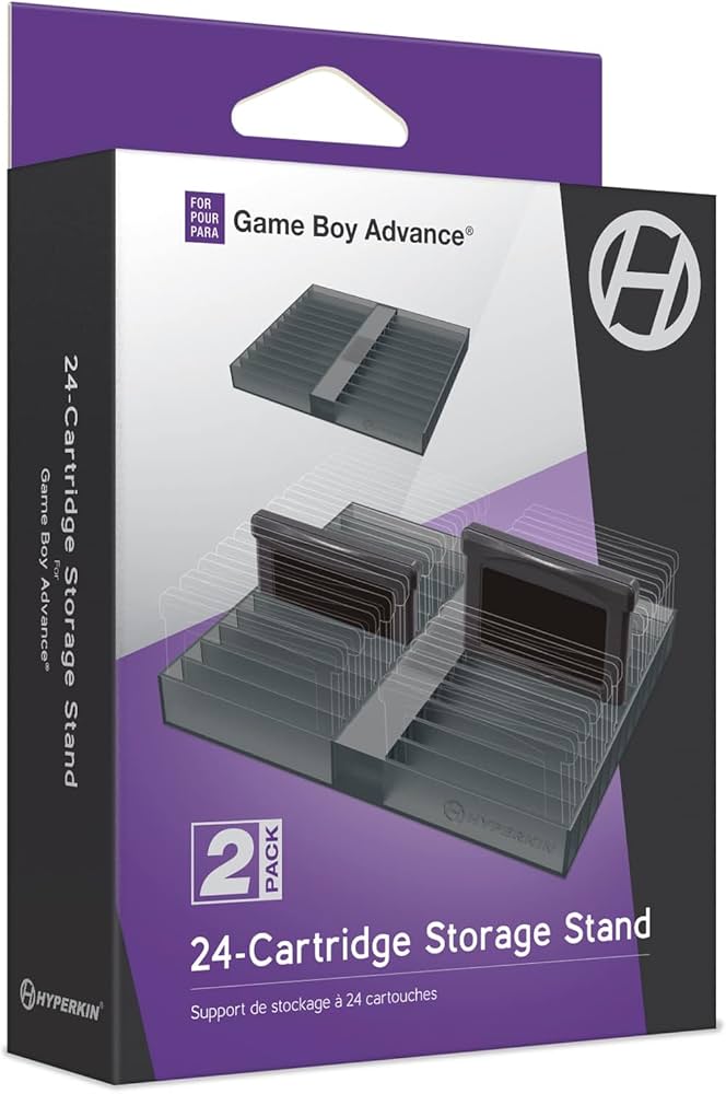New Gameboy / GBA Storage Stand in sleek black acrylic, compact design for gaming organization