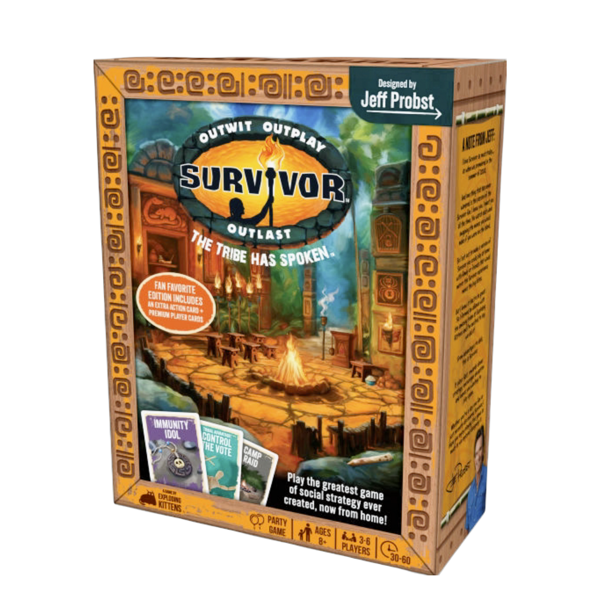 Board game Survivor: the Game, strategy-based family fun, 4-8 players, ages 12+, colorful design