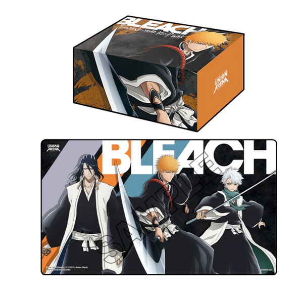 Union Arena Playmat & half storage box set in durable, waterproof material, ideal for gamers and collectors