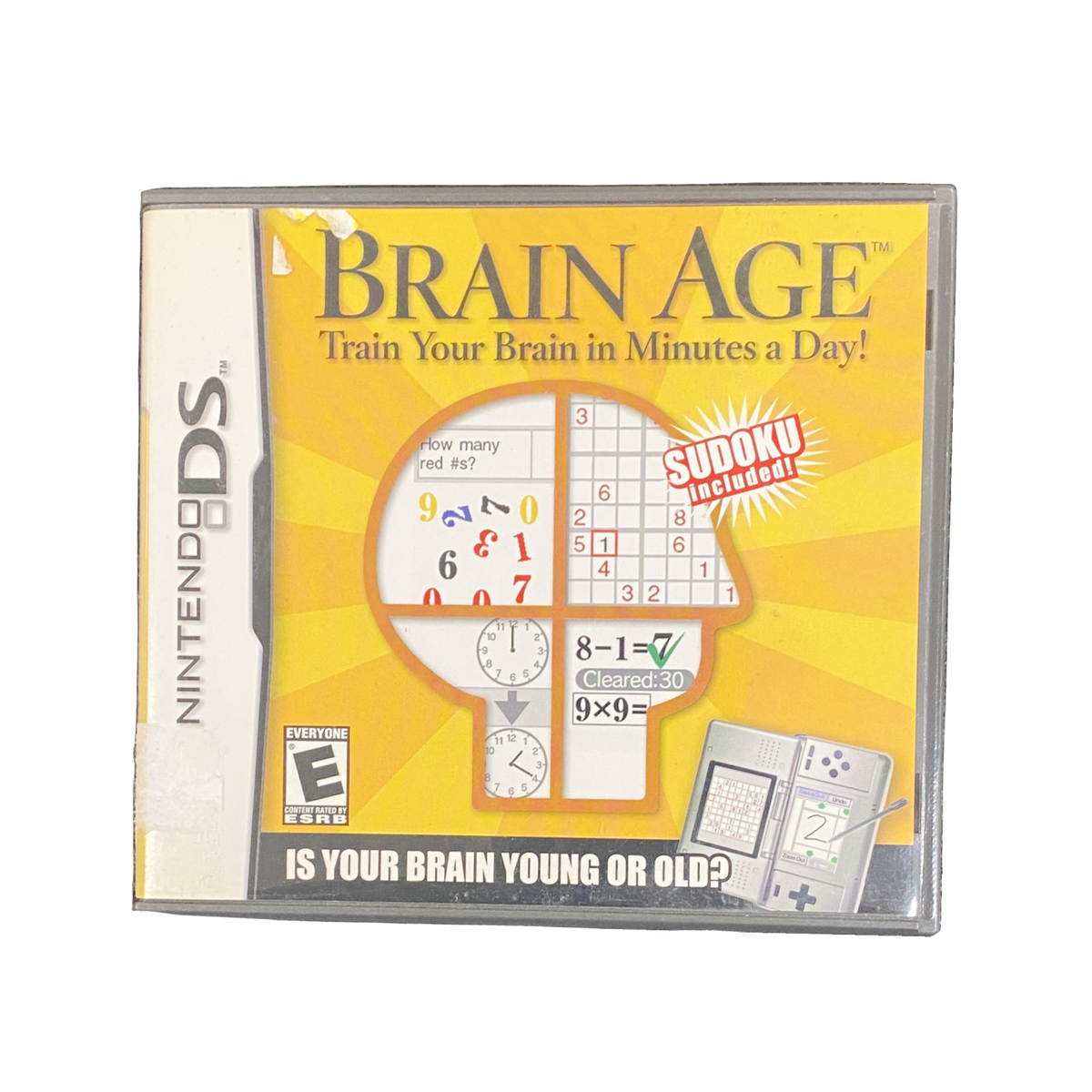 Brain Age DS game, educational puzzle for Nintendo DS, brain training software, family-friendly