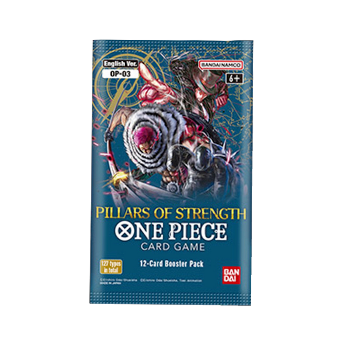 New One Piece Pillars of Strength Booster Pack featuring rare collectible cards, vibrant artwork, unopened