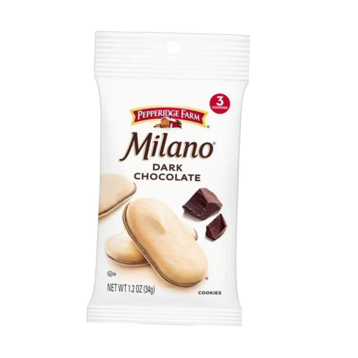 Buy gourmet Milano Cookie twin-pack, dark chocolate filling, perfect for snack lovers
