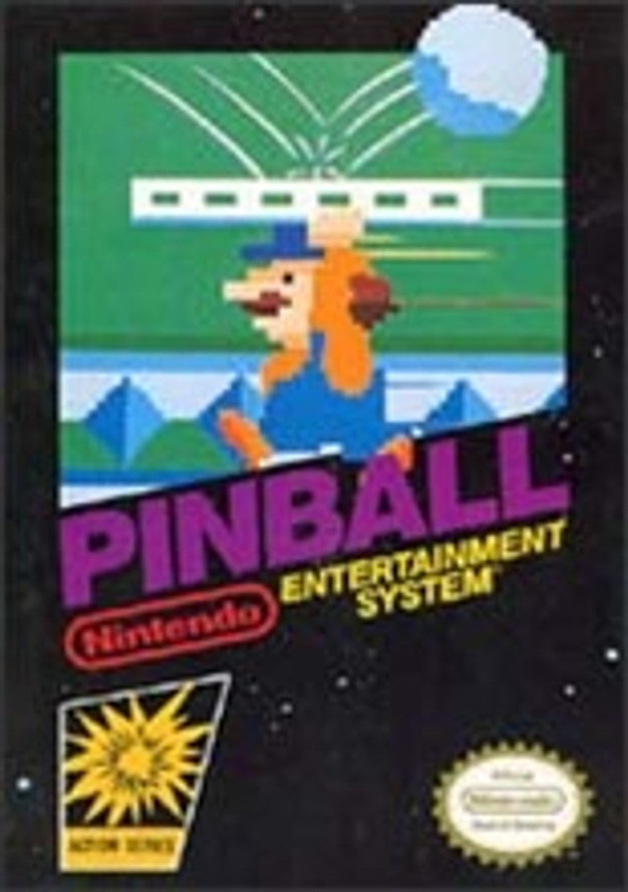 Vintage Pinball NES VG game cartridge, classic 8-bit arcade style, collectible condition