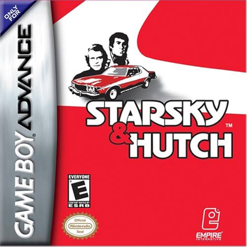 Starsky & Hutch GBA game cartridge, vintage action-adventure, red and white packaging, 2003 edition