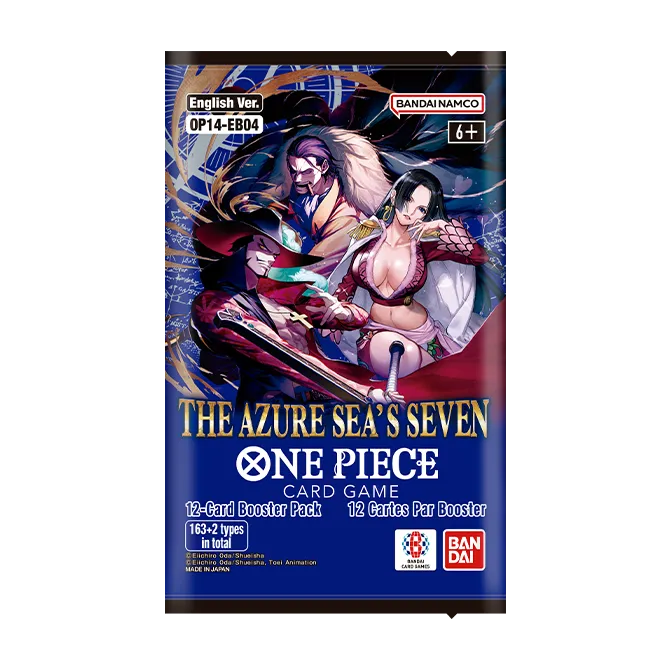 OP14 The Azure Sea's Seven Booster Pack — new One Piece card game booster pack, sealed condition.