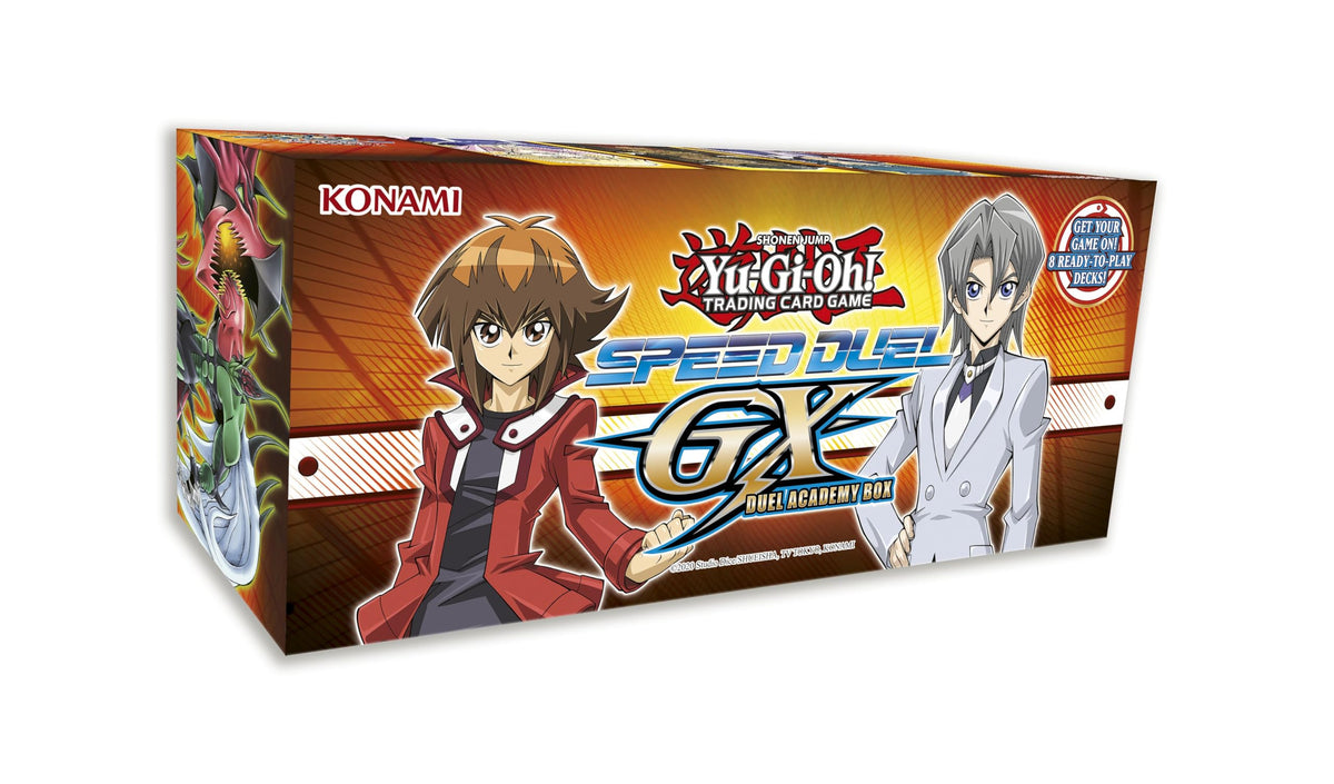 Yugioh Speed Duels GX Duel Academy box, collector's edition with exclusive cards, perfect for strategy game fans