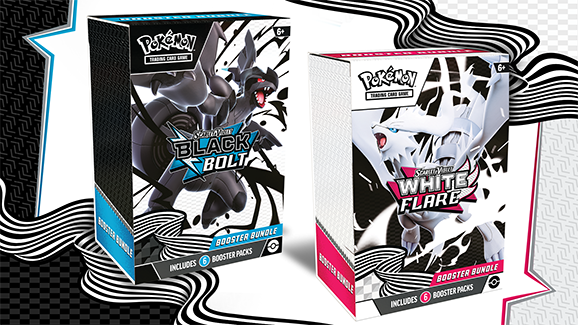 New Pokemon Black Bolt/White Flare Booster Bundle, exclusive collectible cards in vibrant colors, limited edition