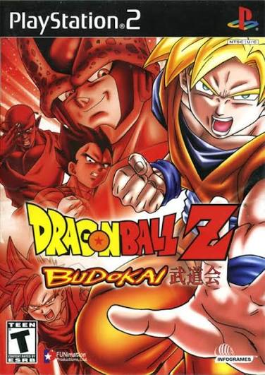 Dragon Ball Z Budokai PS2 video game cover art; classic anime fighting game for PlayStation 2.