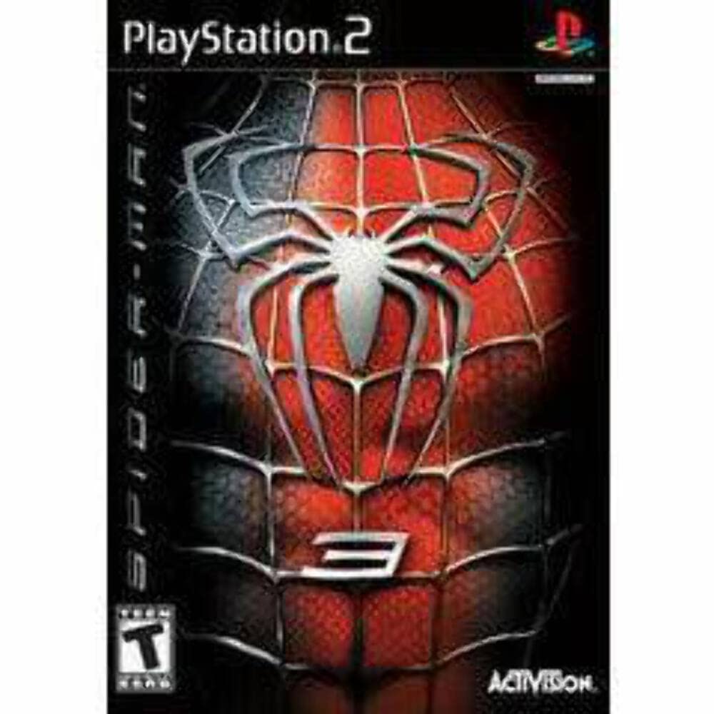 Spider-Man 3 (PS2) action-adventure video game featuring web-slinging combat and open-world exploration.