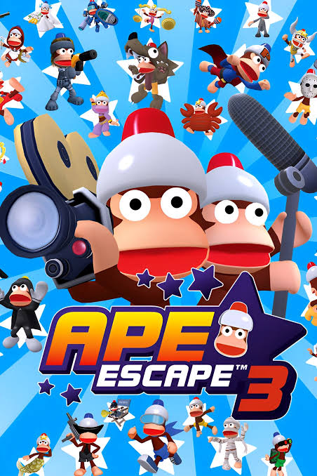 Ape Escape 3 - PS2: Classic action-adventure platformer with gadget-packed monkey escapades and humor.