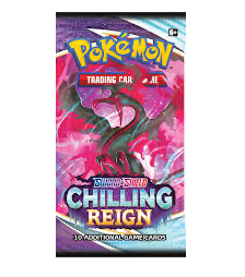 New Chilling Reign Booster Pack, sealed Pokemon card pack, frost-themed artwork, collectible gaming cards