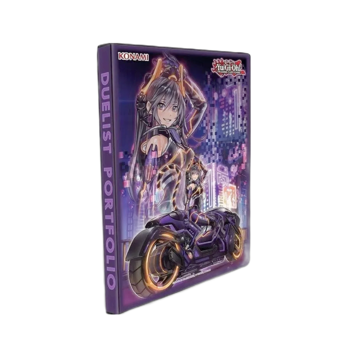 Konami Yugioh Binder in black leather, 9-pocket card holder for collectors and gamers, durable and stylish