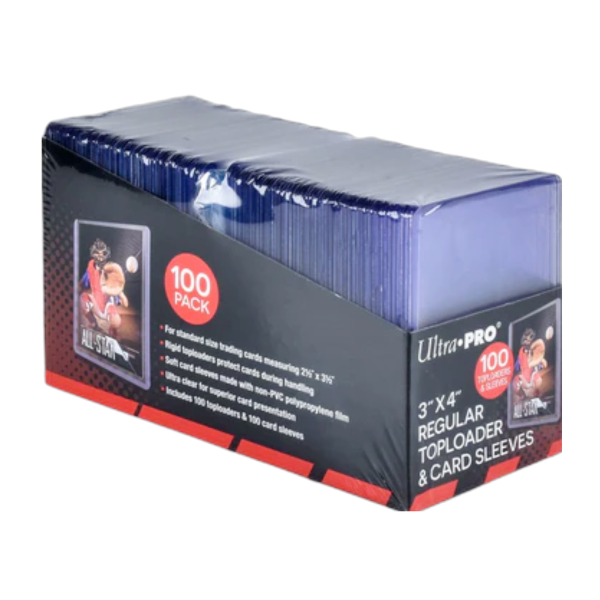 100-Pack Ultra-Pro Toploader and Sleeves new, clear, durable card protectors for collectors