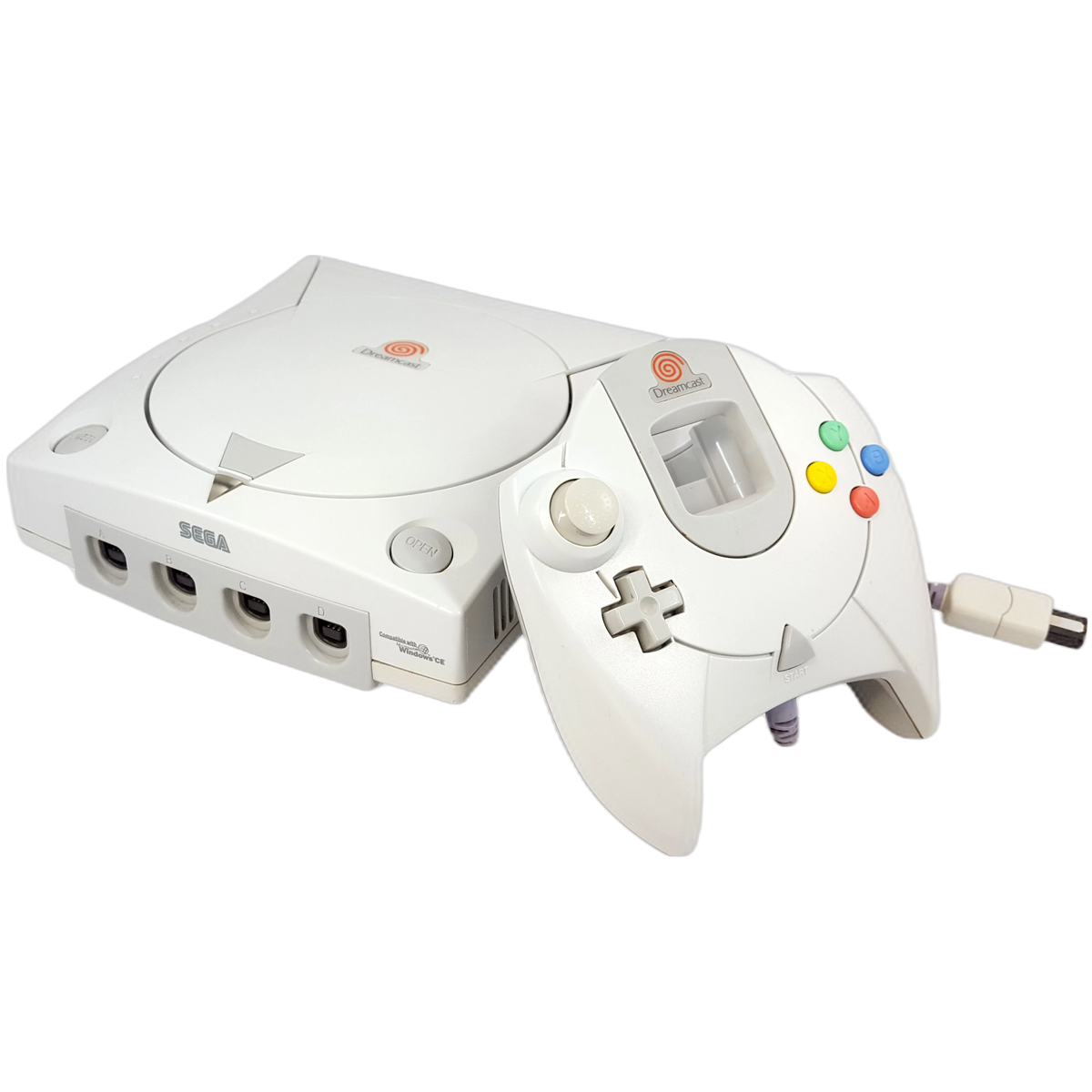 Buy now: Sega Dreamcast Console | White, vintage gaming system with original controllers and cables, perfect for collectors