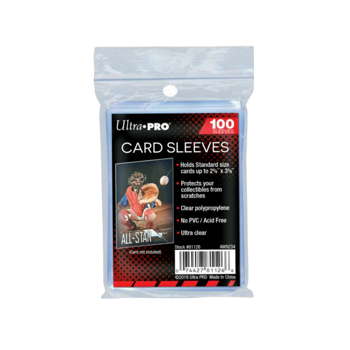 Ultra-Pro Penny Sleeves 100ct, clear card protectors for trading cards, durable plastic, standard size