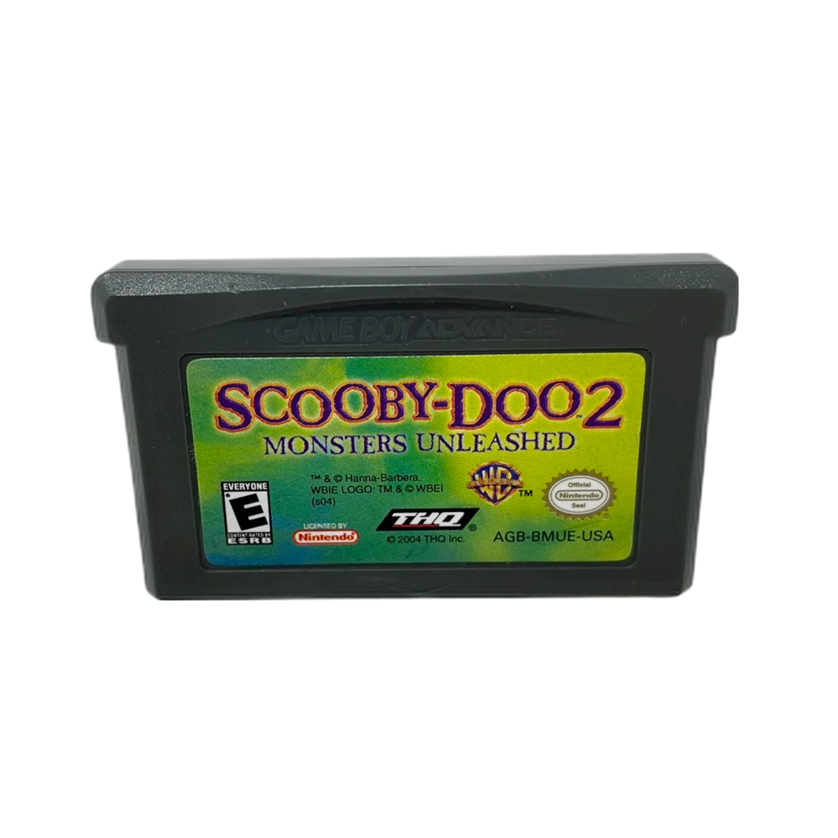 Scooby Doo 2 Monsters Unleashed GBA game cartridge, vintage collectible for Nintendo enthusiasts