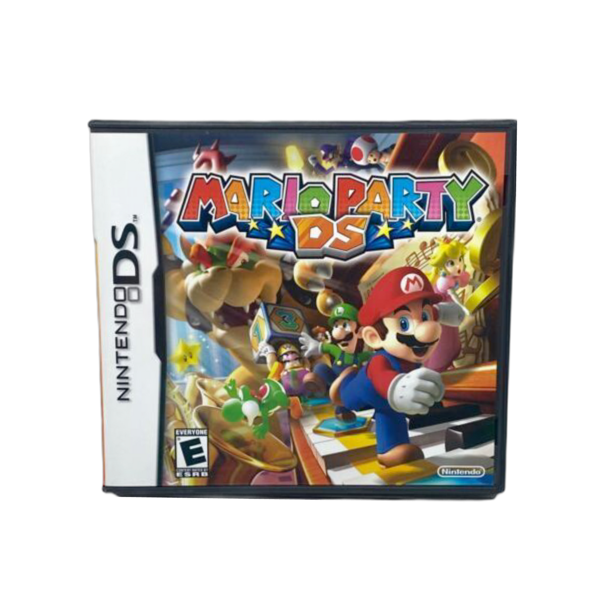 Buy Mario Party DS game, vibrant cover art featuring Mario and friends, family-friendly Nintendo DS party game